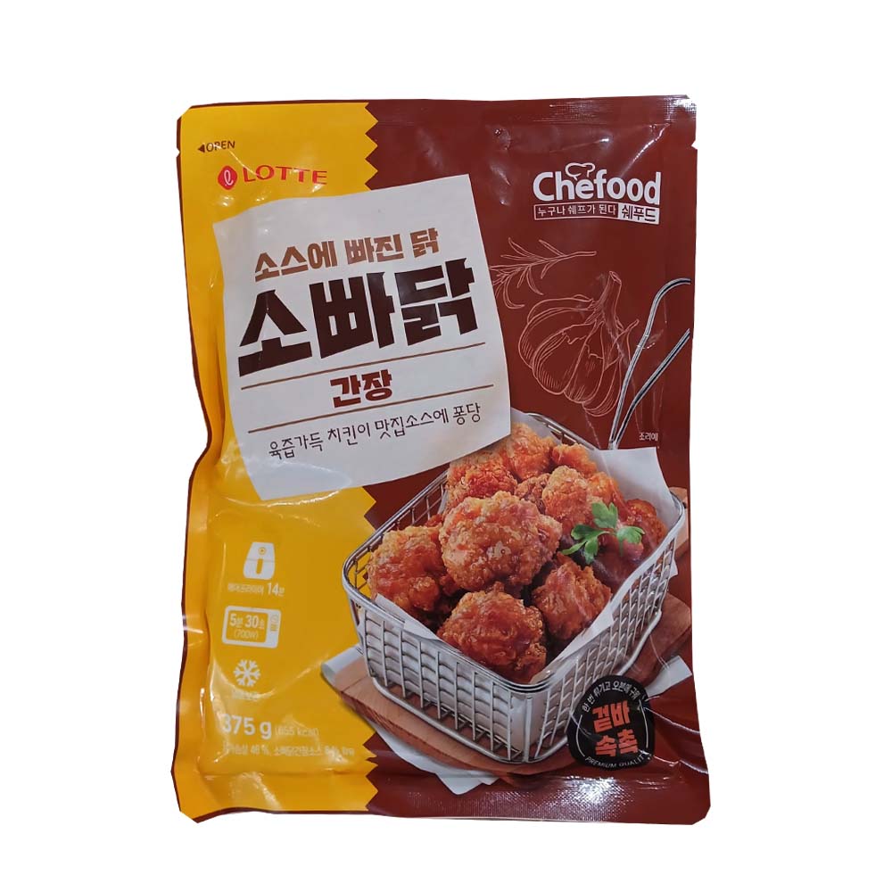 롯데 소빠닭 간장 (냉동) 375g 소스에 빠진 닭 간장치킨 : 아람유통