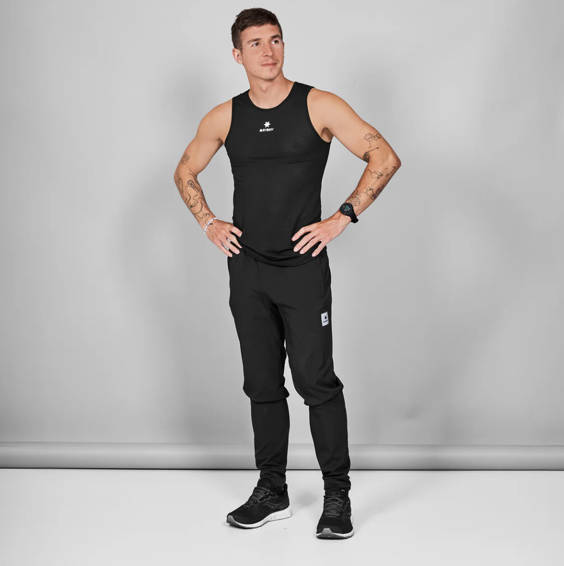 세이스카이 SAYSKY UNISEX MESH BASE LAYER SINGLET BLACK : 위캔런