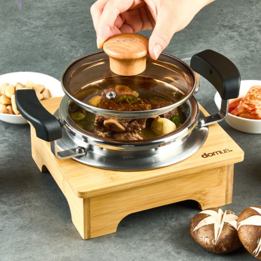인덕션 스텐 돌솥 냄비 가정용 돌솥밥 솥밥 통3중 1인 누룽지 압력솥 : 아람송이