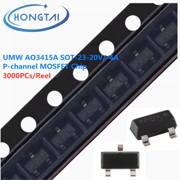 UMW AO3415A SOT-23-20V/-4A P-채널 MOSFET 칩 릴 당 3000 개 : 에버그린월드