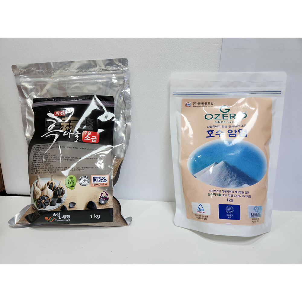 흑마늘구운소금 1kg + 호수암염소금 1kg : 맛독