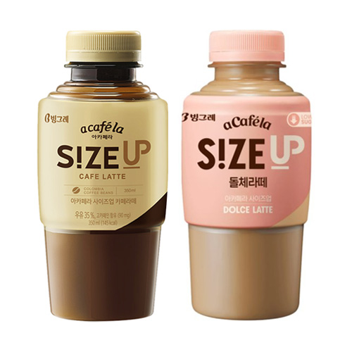 빙그레 아카페라 사이즈업 카페라떼10개 돌체라떼10개 350ml 20개 : 글로리마켓