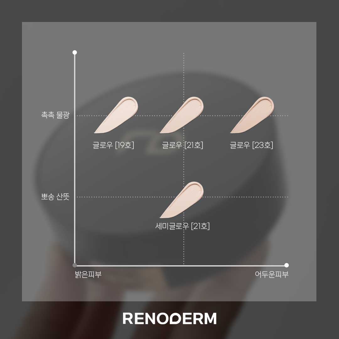 [레노덤 리뉴얼] 레노덤 쿠션 데이롱 비비크림 글로우 15g+퍼프 물광 메이크업 : 메종 드 미엘