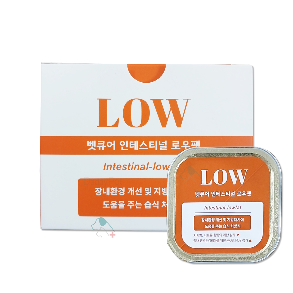 벳큐어 인테스티널 로우팻 - 뉴  100g x 3p 강아지 고양이 공용 장내환경 개선 지방대사 습식 처방 사료 : 대디펫Dr.