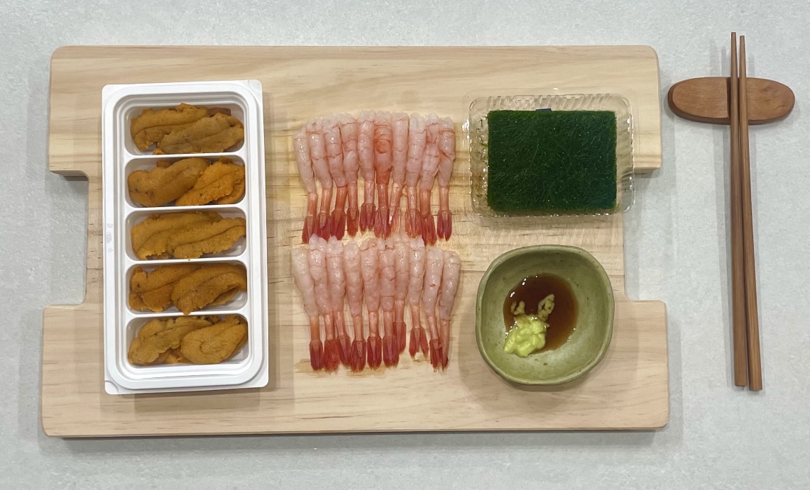 단새우 우니 감태 홈마카세 세트 아메에비 제철 성게알 : 우니가