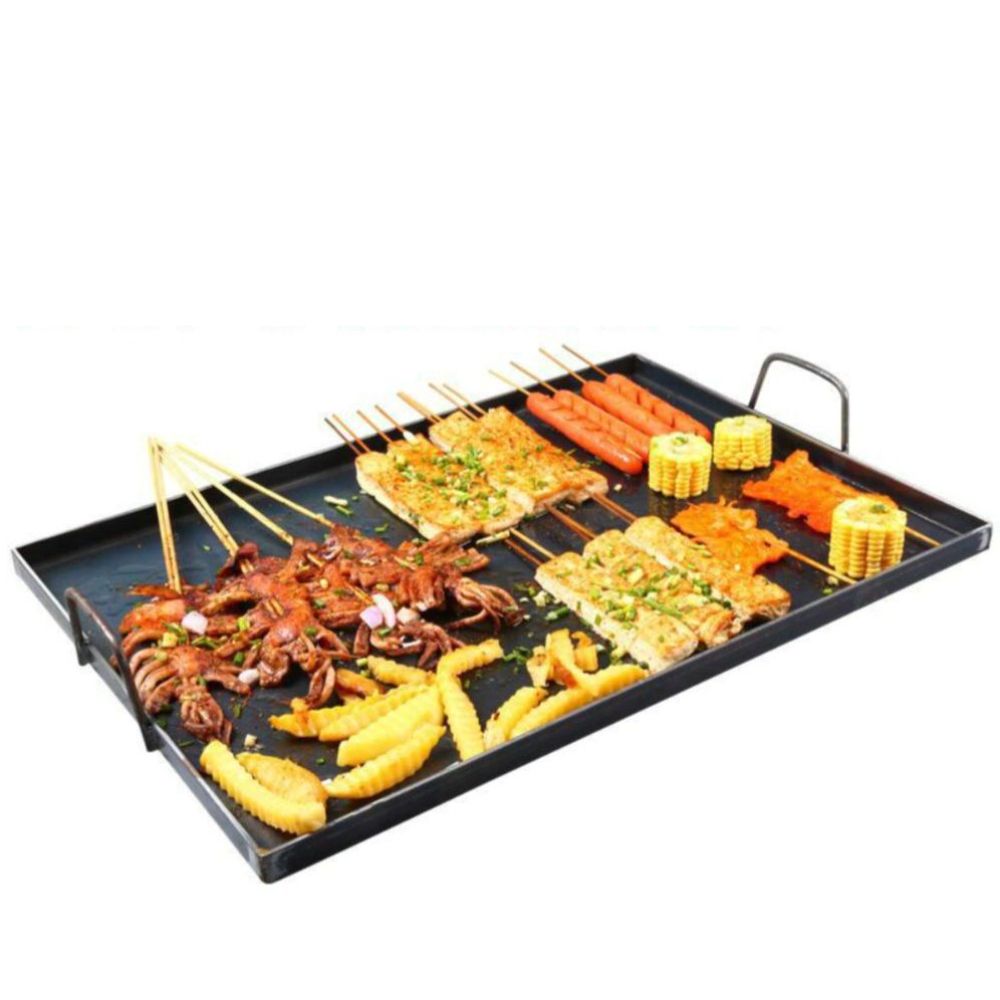 업소용 사각 철판 토스트 불판 구이 무쇠 판 구이팬 철판구이 용 40x38x6 : 비온직구