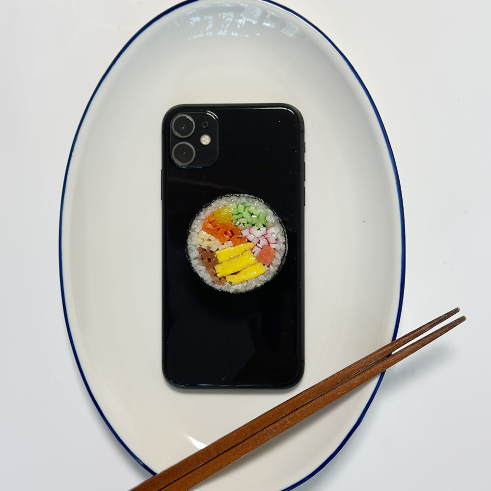 쿡모형 음식모형 김밥 소금빵 그립 톡홀더 / 스마트톡 / 키링 : 쿡모형