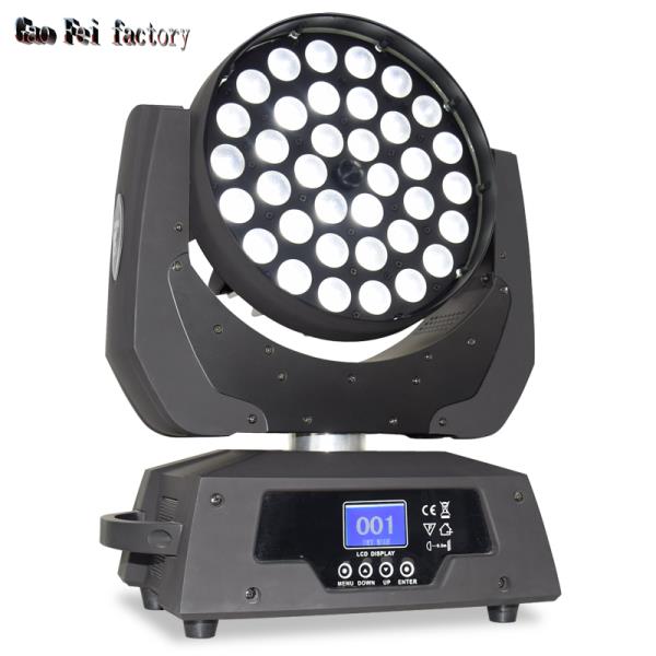 LED 워시 무빙 헤드 라이트, RGBWA + UV 6 인 1 줌 무빌 DMX512, DJ 무대 클럽 디스코, 36X18W : 바다글로벌6