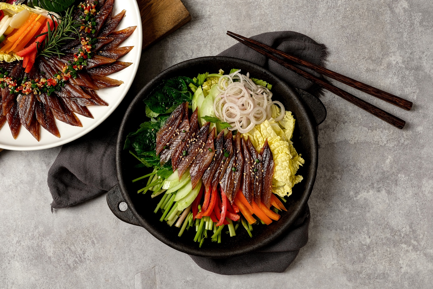 포항 구룡포 과메기 해초 청어 꽁치 제철 야채세트 : 소문난 발 과메기