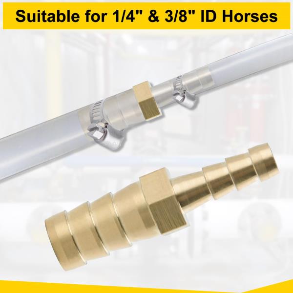 LEONTOOL 호스 바브 피팅 2 세트 4 클립 포함 감속기 황동 어댑터 6mm - 10mm 이경 커넥터 미늘 ID 물 가스 오일용 : 세계커머스
