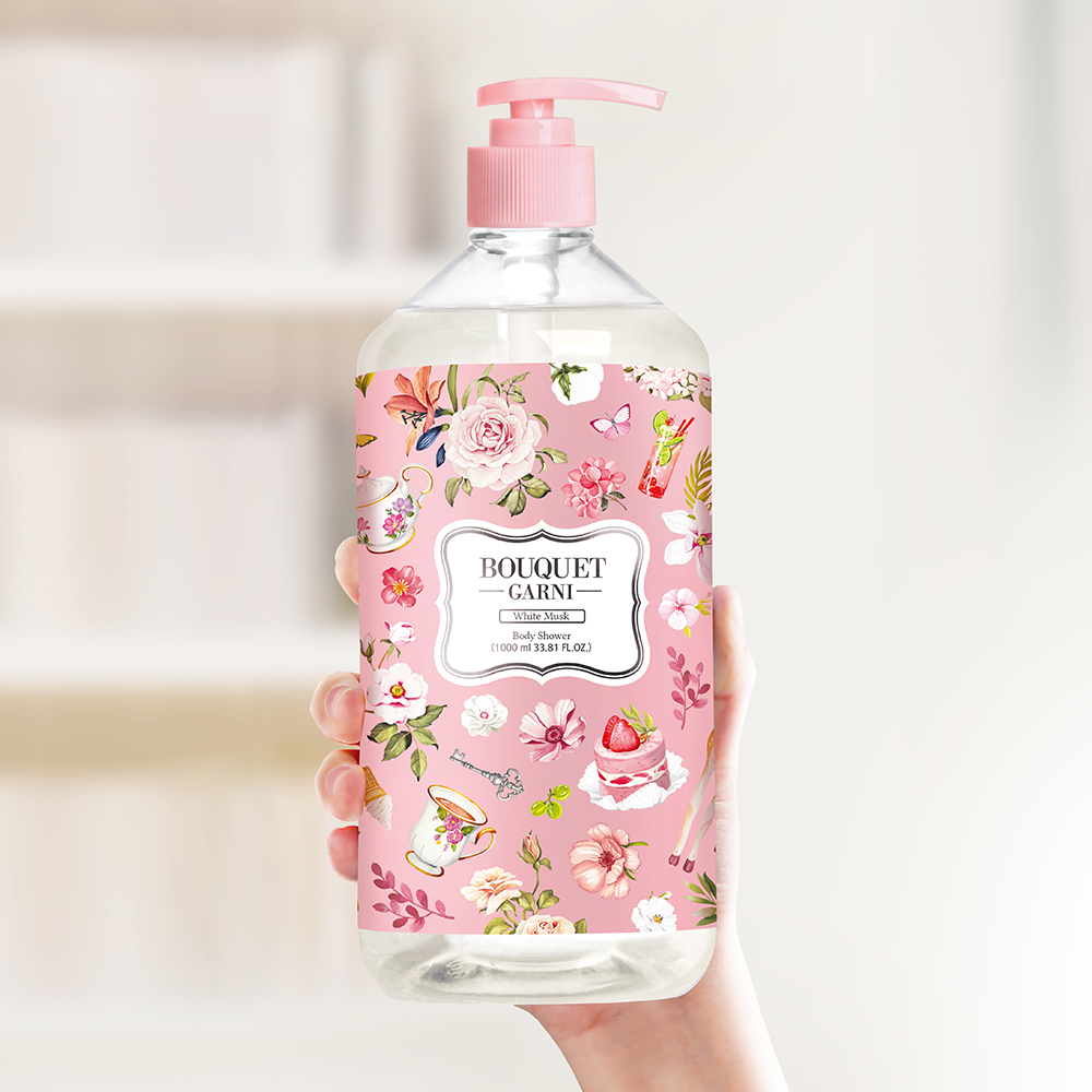 [2개] 부케가르니 대용량 바디워시 1,000ml 향좋은 퍼퓸 저자극 바디샤워 샤워젤 화이트머스크 향 : 부케가르니