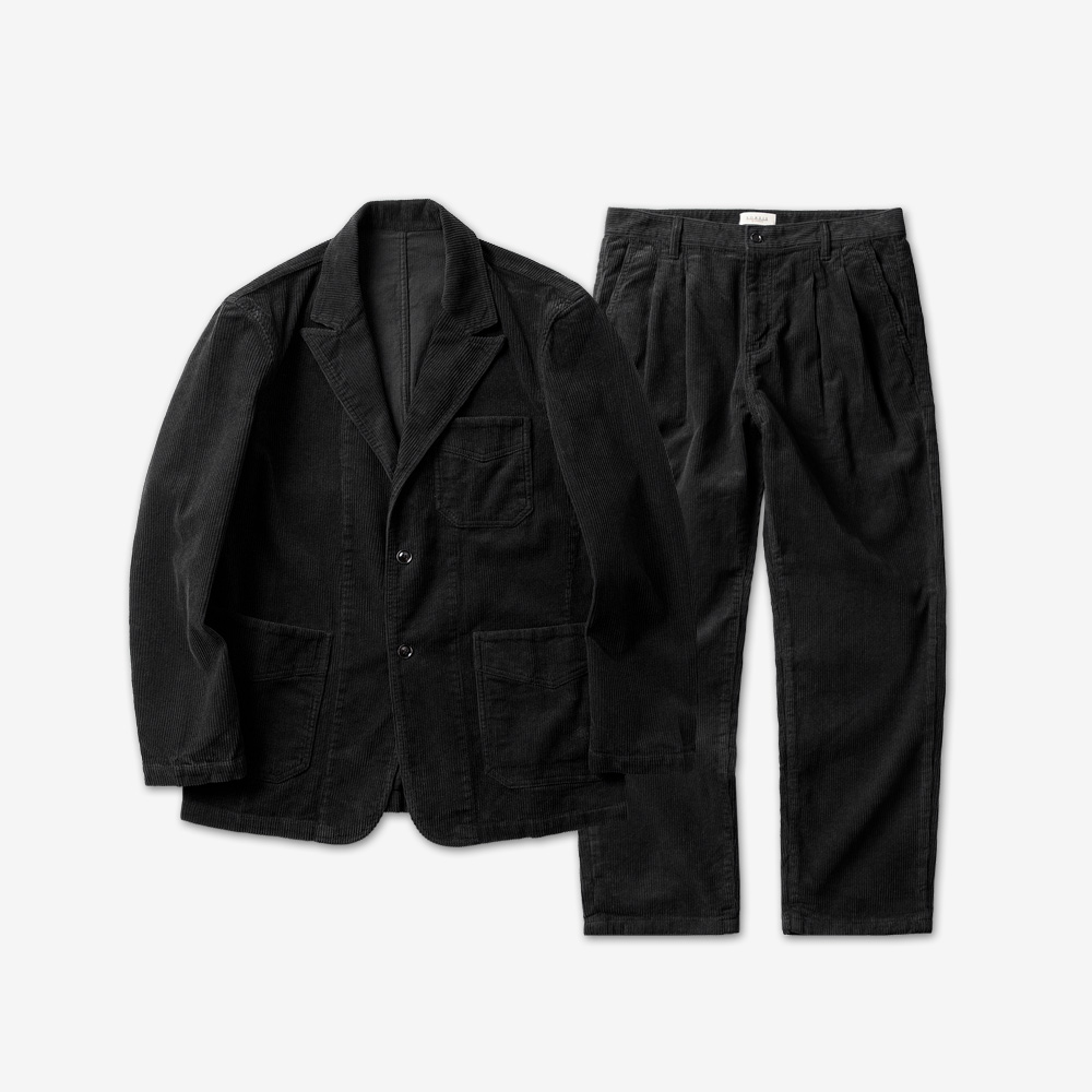 솔티 - Tura Corduroy Washed Set-up (Black) : SORTIE