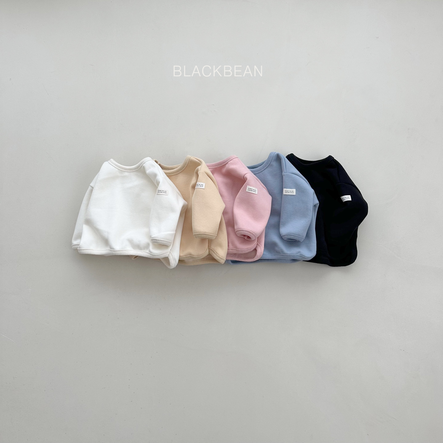 재고보유 블랙빈 라벨랍바티 XL 소라 유아 아동 키즈 기본티 기모티셔츠 : 베베도이
