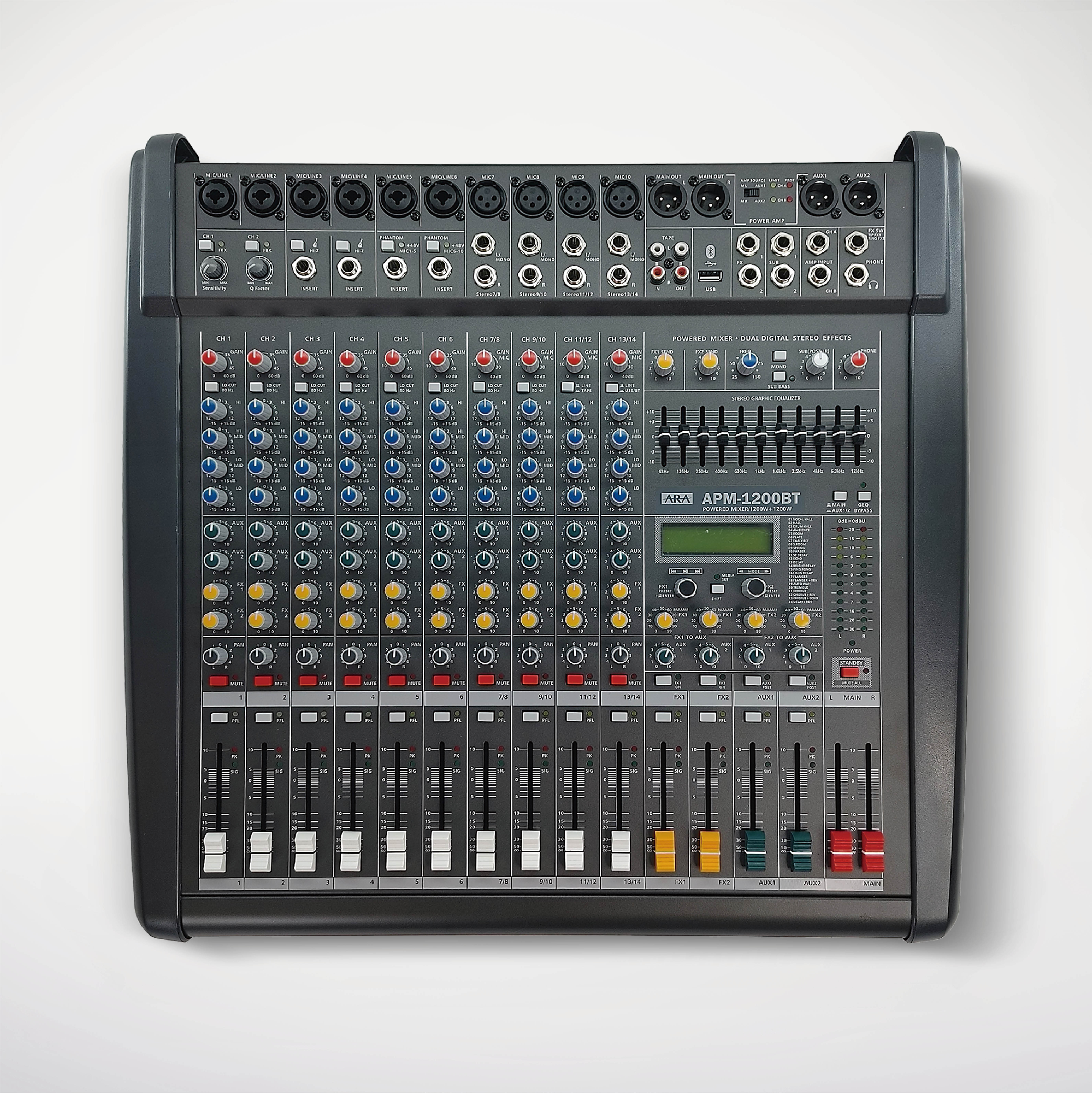 오디오 파워 믹서 APM-1200bt 14채널 / 2400W(1200W+1200W) : 플러스음향