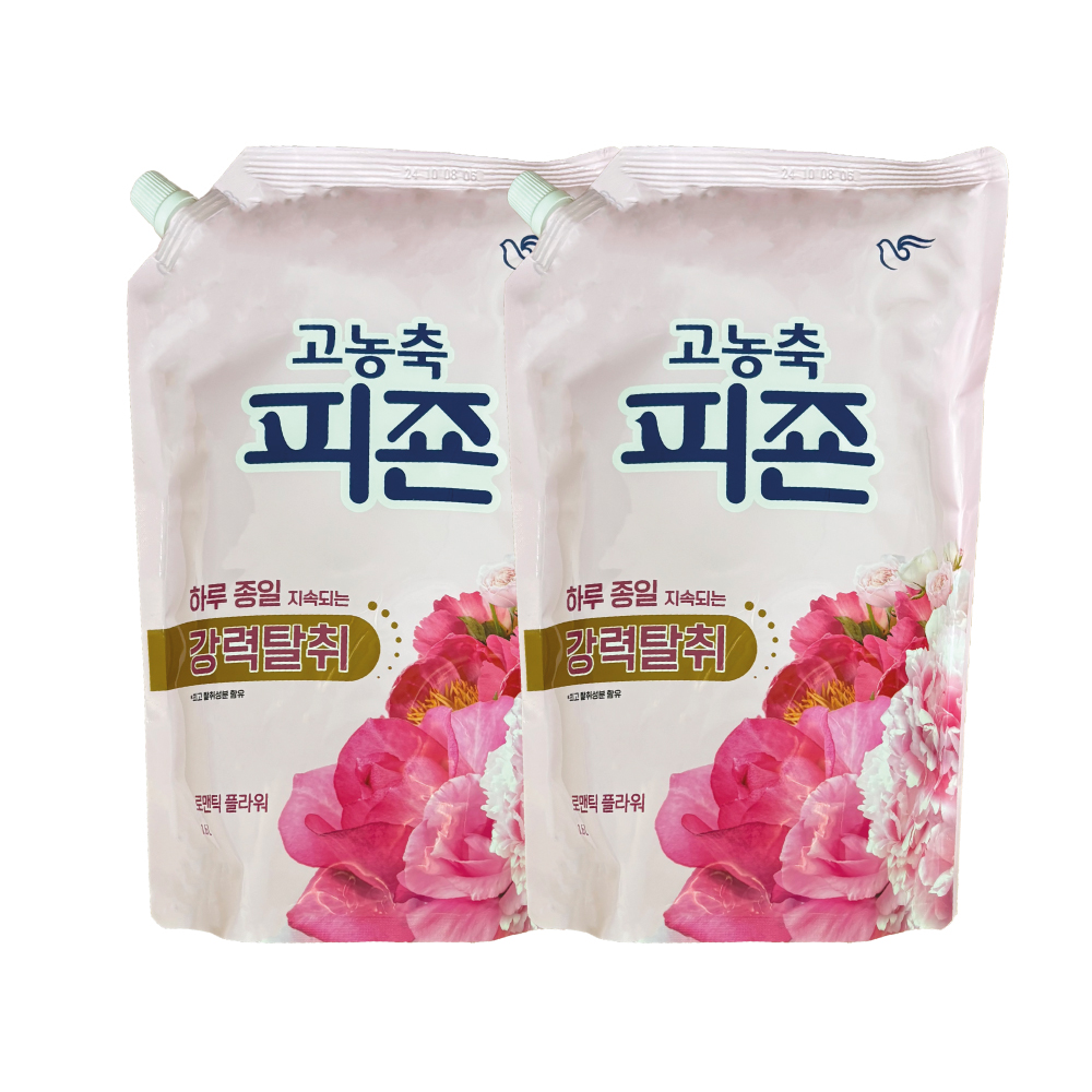 피죤 고농축 섬유유연제 로맨틱플라워 리필 1.6L x 2개 : 그린팩토리