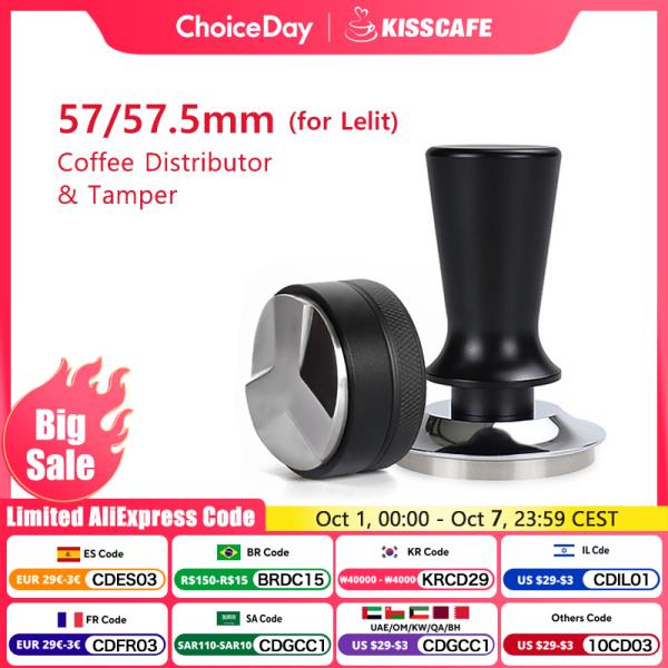 커피 탬퍼 정압 파우더 해머 LED 안나 바리스타 에스프레소 메이커 액세서리 코너 도구 57mm 30 Lbs : the와이케이원