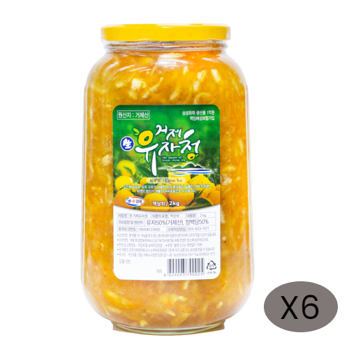 생 거제유자청 2kg 6병 : 찐유자사랑