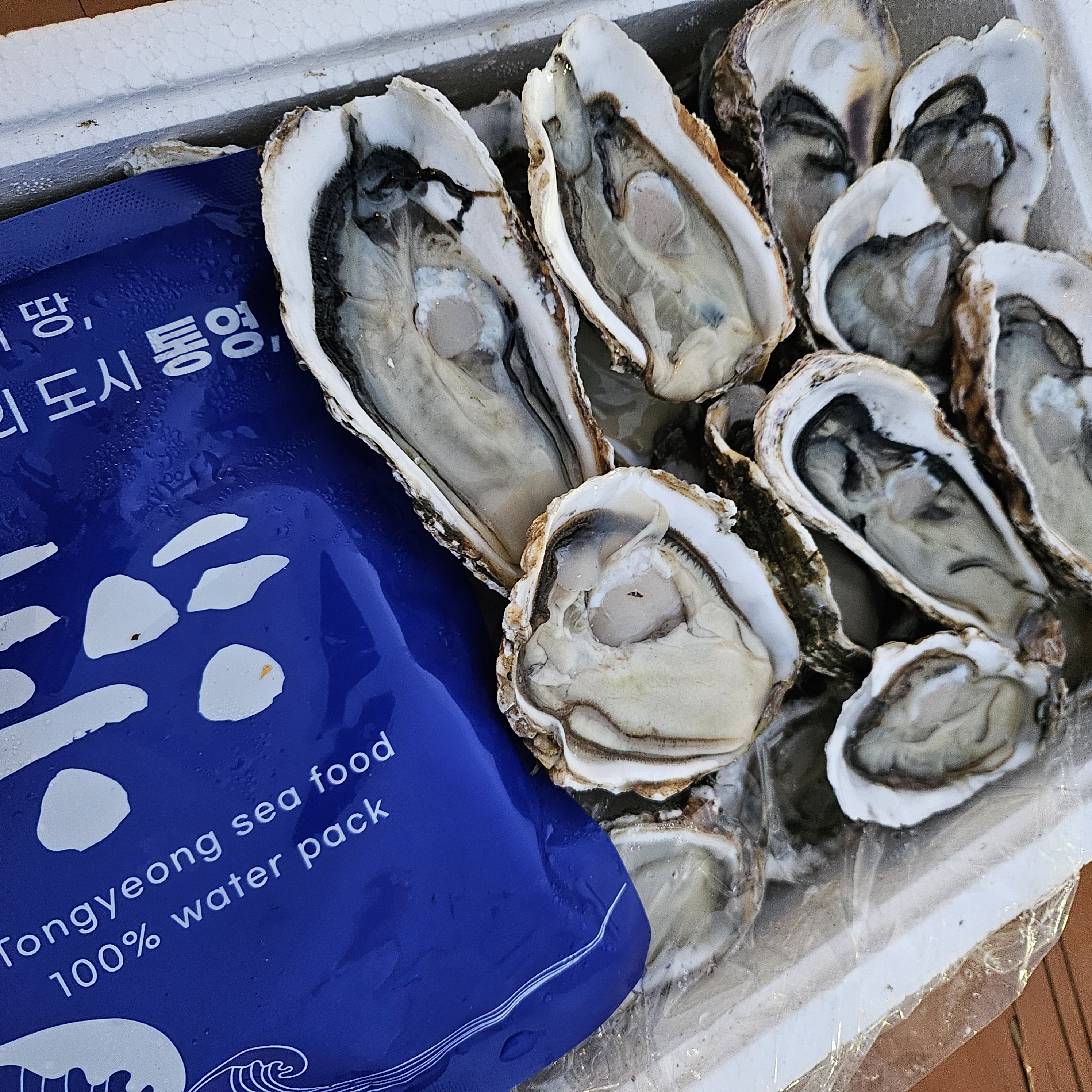 통영 석화 손질 하프셀 반각굴 1단 30미 내외 : 경상도수산
