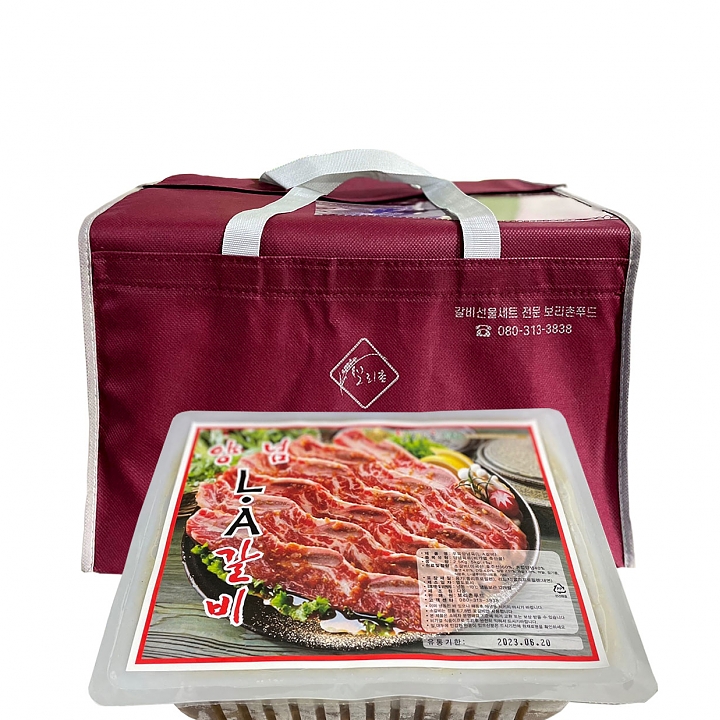 정통 프리미엄 미국산 꽃갈비 양념 LA갈비 5kg 소갈비세트 명절 설날 설 추석 선물용 : 보리촌푸드
