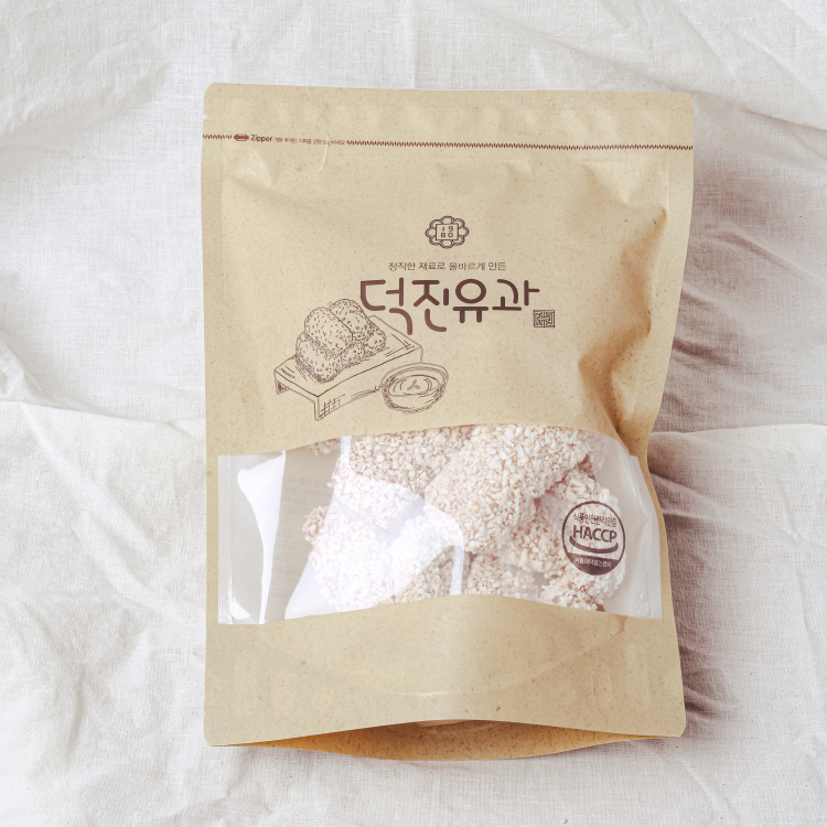 (카페 찻집 진열판매용)100% 찹쌀로만 만든 전주 덕진유과 한과 가정용 소포장 30봉 : 올곧음상회