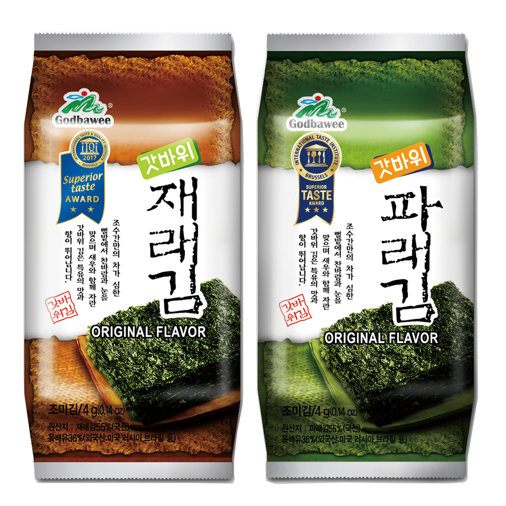대천김 갓바위식품(주)본사 재래파래도시락 4g(9매) × 50봉 : 대천갓바위김