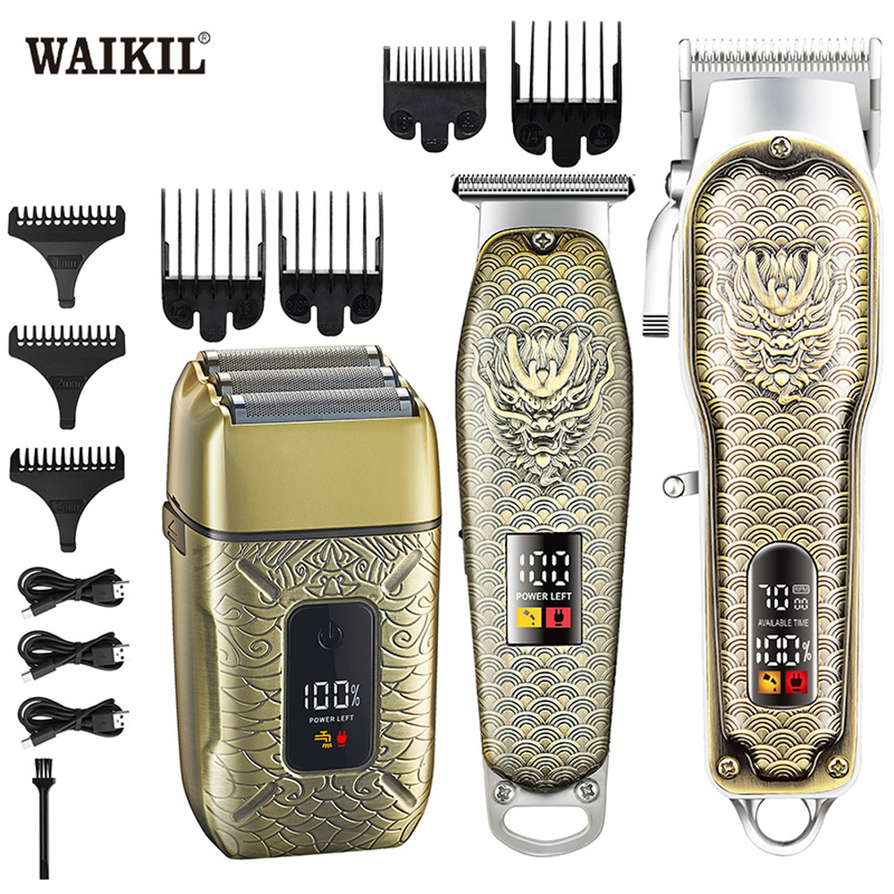 면도기 페이셜 WAIKIL 오일 조각 USB 기계 트리트먼트 세트 레트로 헤어 충전 전기 장치 클리퍼 : 오뷰 인터네셔널