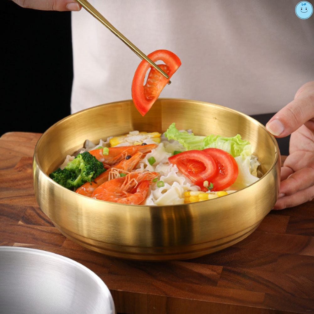 딜리키친 이중스텐 그릇 20.5cm 면기 라면그릇 탕그릇 스텐식기 비빔밥그릇 우동그릇 : 굿쇼핑즈