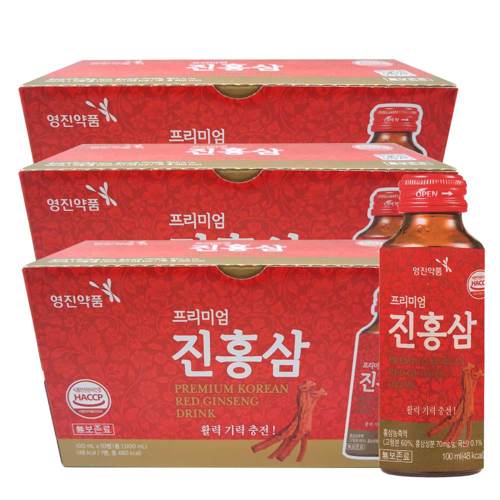 영진약품 프리미엄 진홍삼 100mlX30병/홍삼 대추 계피 농축액 손님접대 병문안 드링크 약국 음료 : 선한의료기