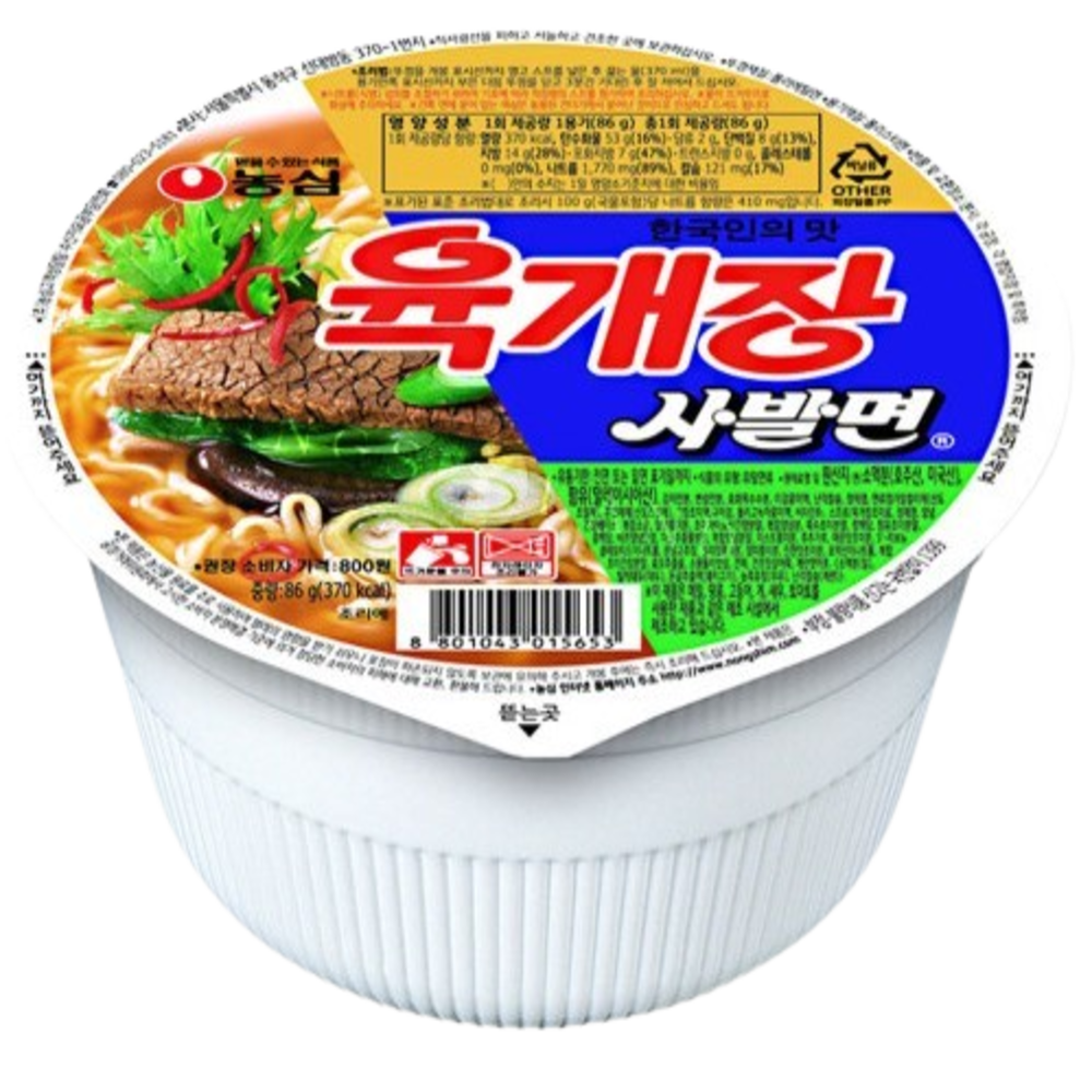농심 육개장 사발면 86g X 24개 : 피에이디