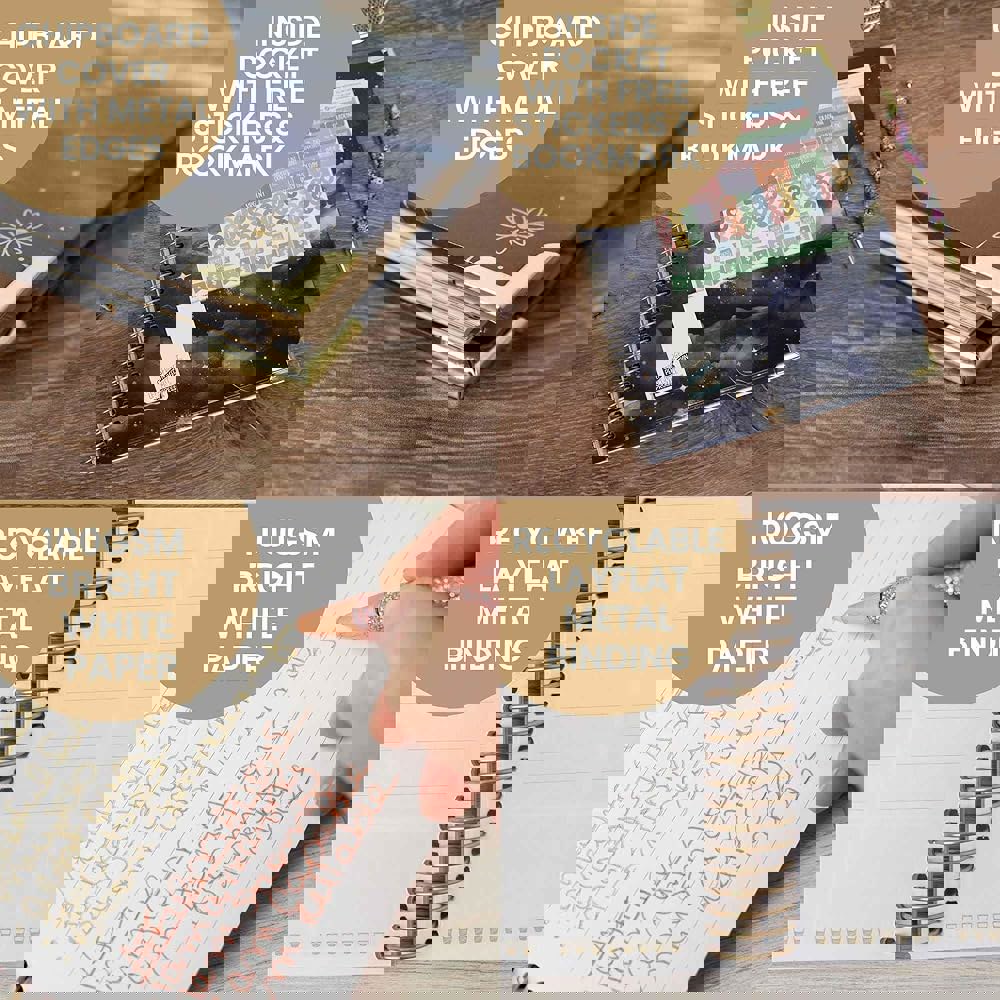블룸 데일리 플래너 2025 하드커버 캘린더 연도 목표 및 비전... 칼럼 보기 의제 정리 7.5인치 x 9인치 미드나잇 스카 : 서초직구감사