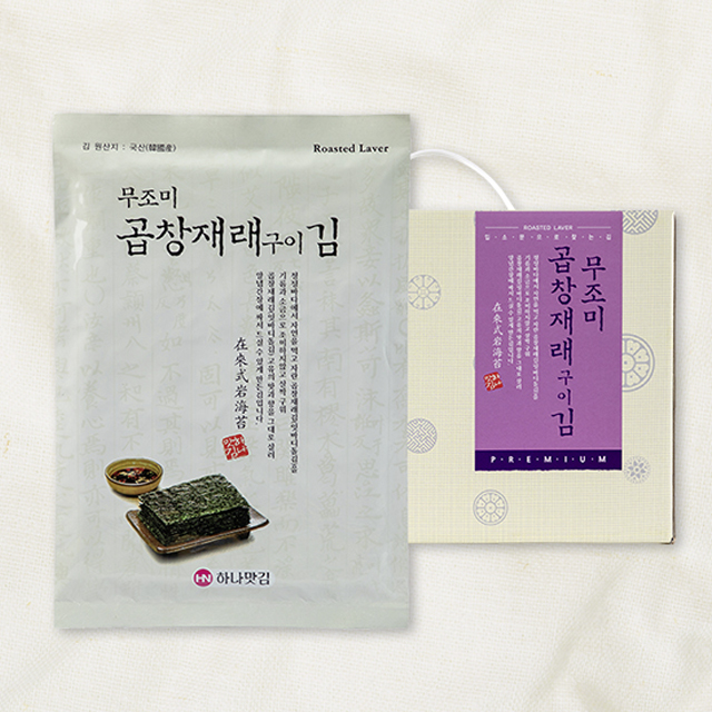 [하나맛김] 보령 맛있는 무조미곱창김 18g x 10봉 : 삼해진미
