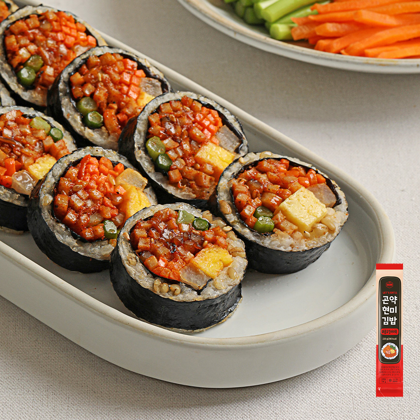 다신샵 저당 식이섬유 곤약현미김밥 220g 매콤오징어어묵 5개 / 다이어트 식단관리 현미김밥 냉동김밥 곤약김밥 : 다신샵다이어트
