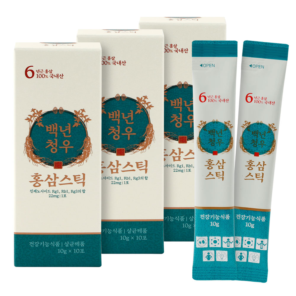 백년청우 6년근 홍삼스틱 30포 : 포스아트
