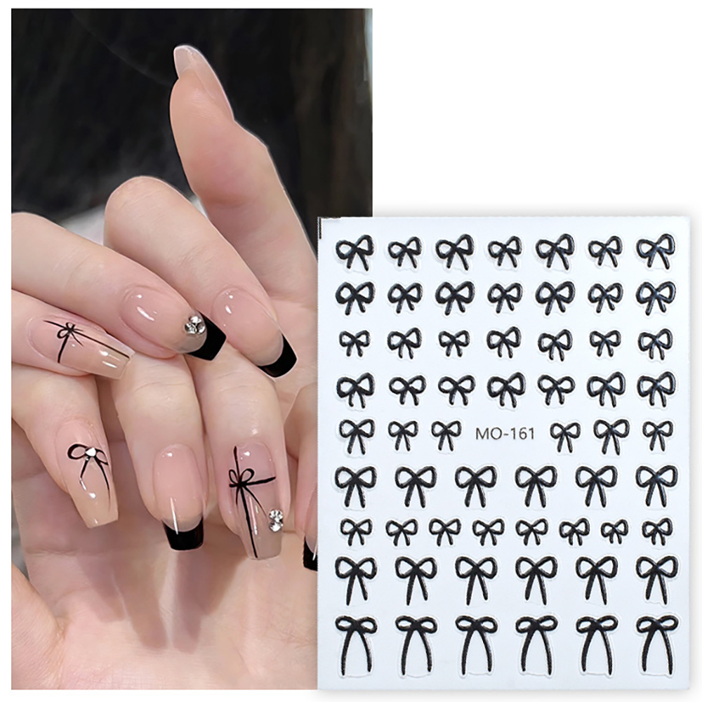 5D 블랙리본 네일스티커 젤네일아트재료 : 클래식네일