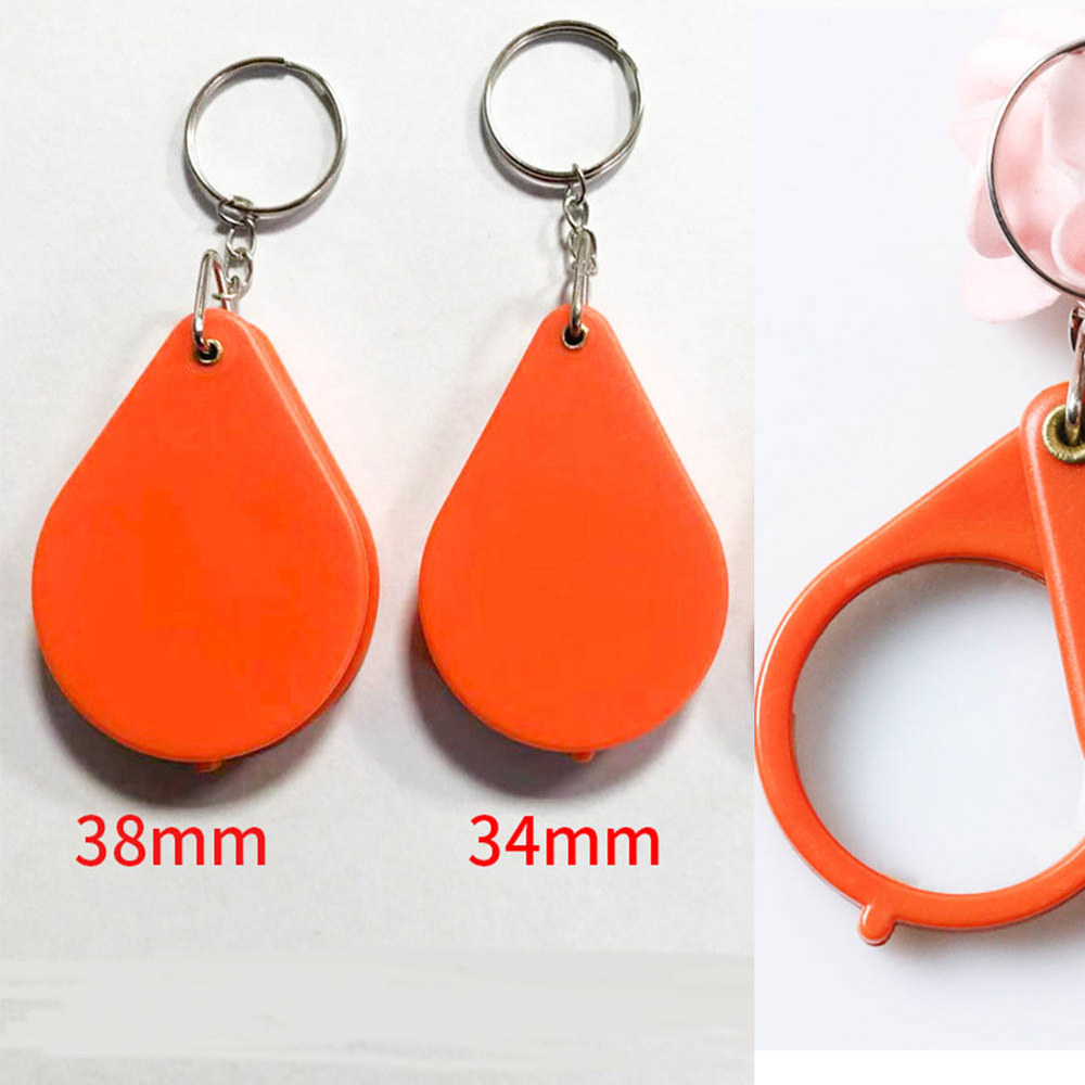 돋보기 우표 동전용 휴대용 미니 10X 접이식 포켓 34mm 확대경 키체인 주얼리 38m : 코알라둘