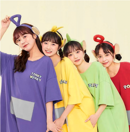 텔레토비 머리띠 4개세트 보라돌이 뚜비 나나 뽀 헤어밴드 가족 친구 우정 여행 사진촬영 : 성공만물상