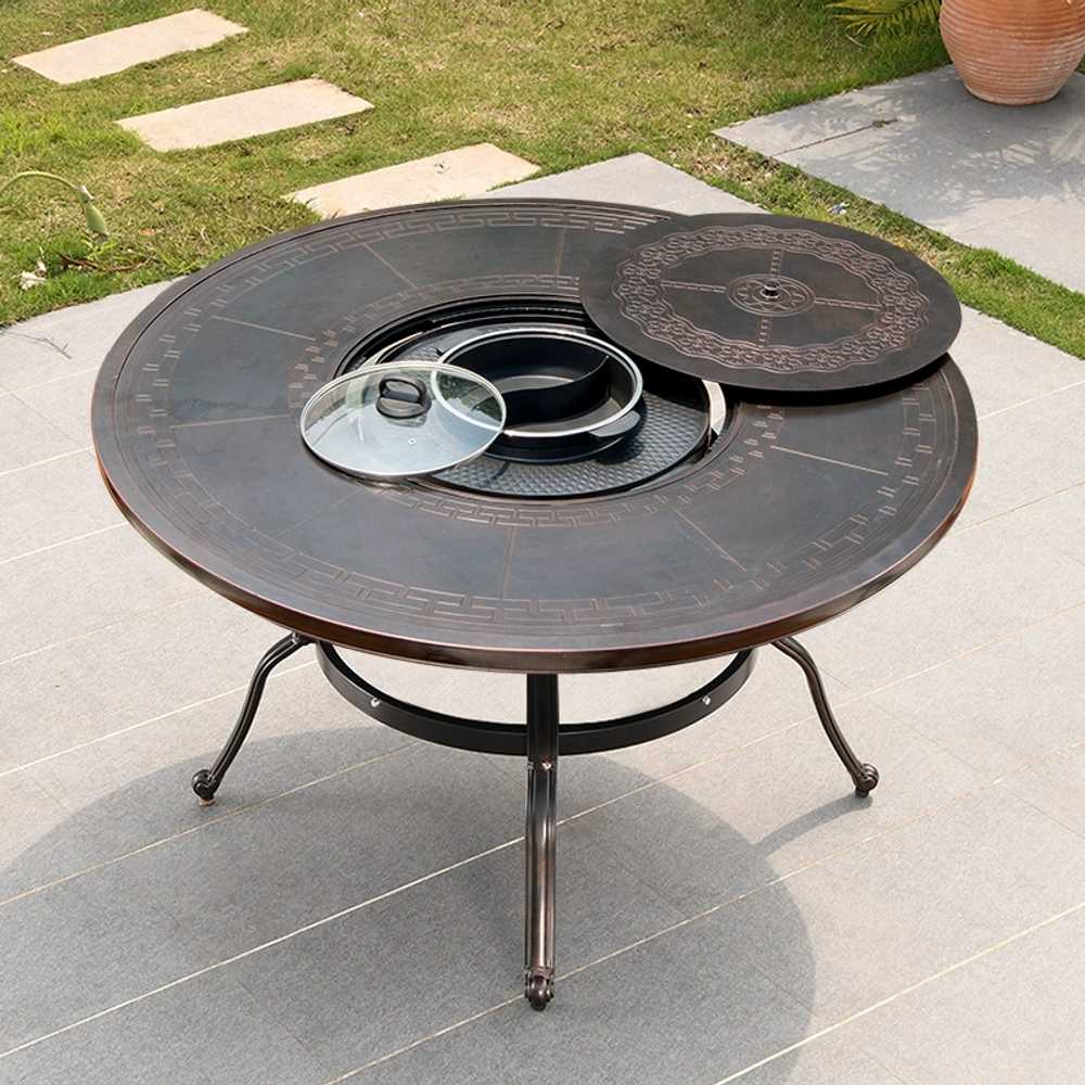 야외 바베큐 테이블 탁자 발코니 실외 화로 의자 펜션 철제 바비큐 1. 90cm 조각 숯불구이 테이블 : 저무리7