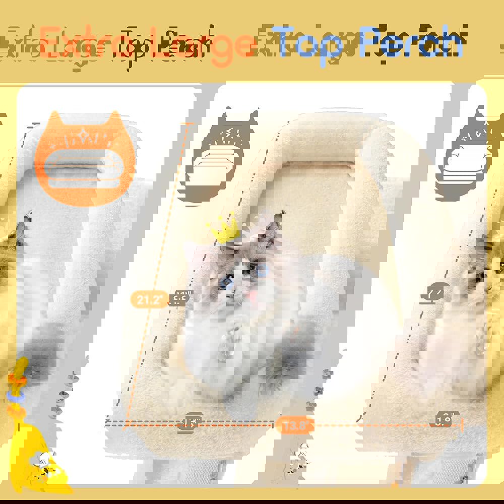 실내 고양이를 위한 알레위 65인치 다단계 키 큰 고양이 나무 /넓은 베이스가 있는 더 타워 /코지 플러시 퍼치 /해먹이가 콘도 /사이잘 긁는 기둥... 