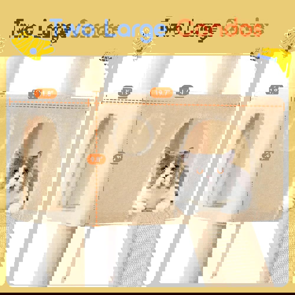실내 고양이를 위한 알레위 65인치 다단계 키 큰 고양이 나무 /넓은 베이스가 있는 더 타워 /코지 플러시 퍼치 /해먹이가 콘도 /사이잘 긁는 기둥... 