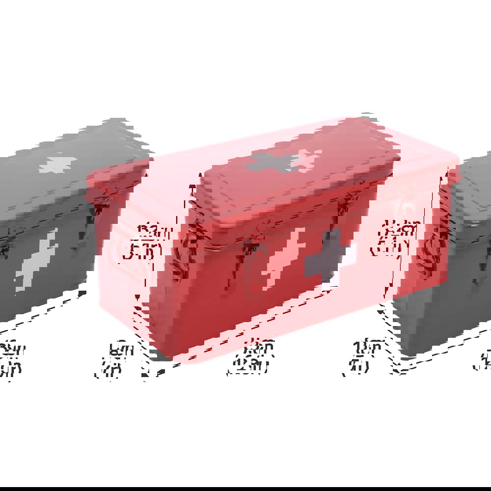 Xbopetda 응급 처치 의약품 상자, 키트 용품 금속 보관 통, 가정용 도구 세트-레드용 안전 잠금 장치가 있는 빈 상자 : 더엠제이커넥트