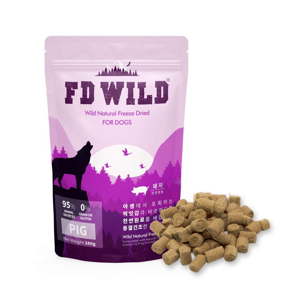 FD WILD 에프디와일드 강아지 동결건조 사료 돼지 280g : 펫월드몰