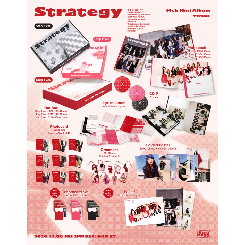 트와이스 STRATEGY 미니 14집 일반반 포토북 버전 랜덤 : 케이팝베이비