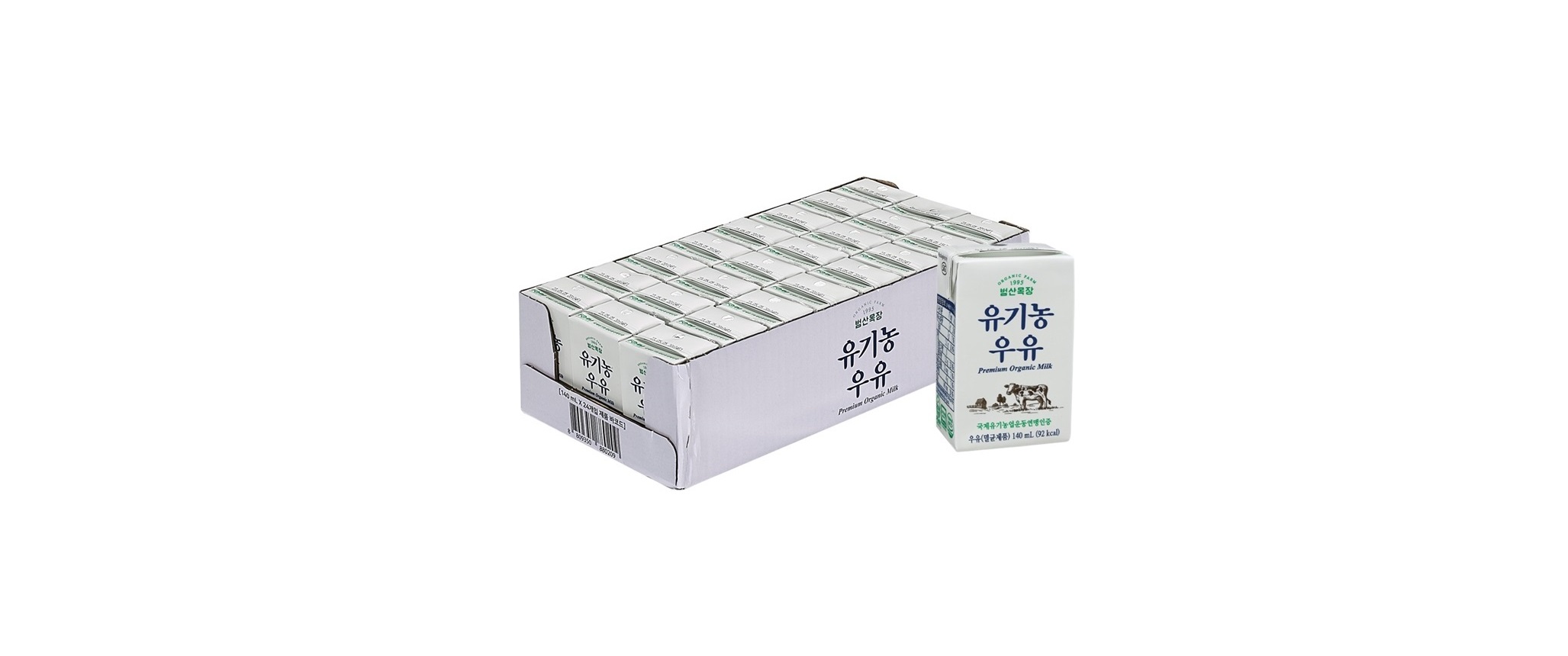 [범산목장] 유기농 멸균우유 140mlx24팩(국산 100%) : 동서남북shop