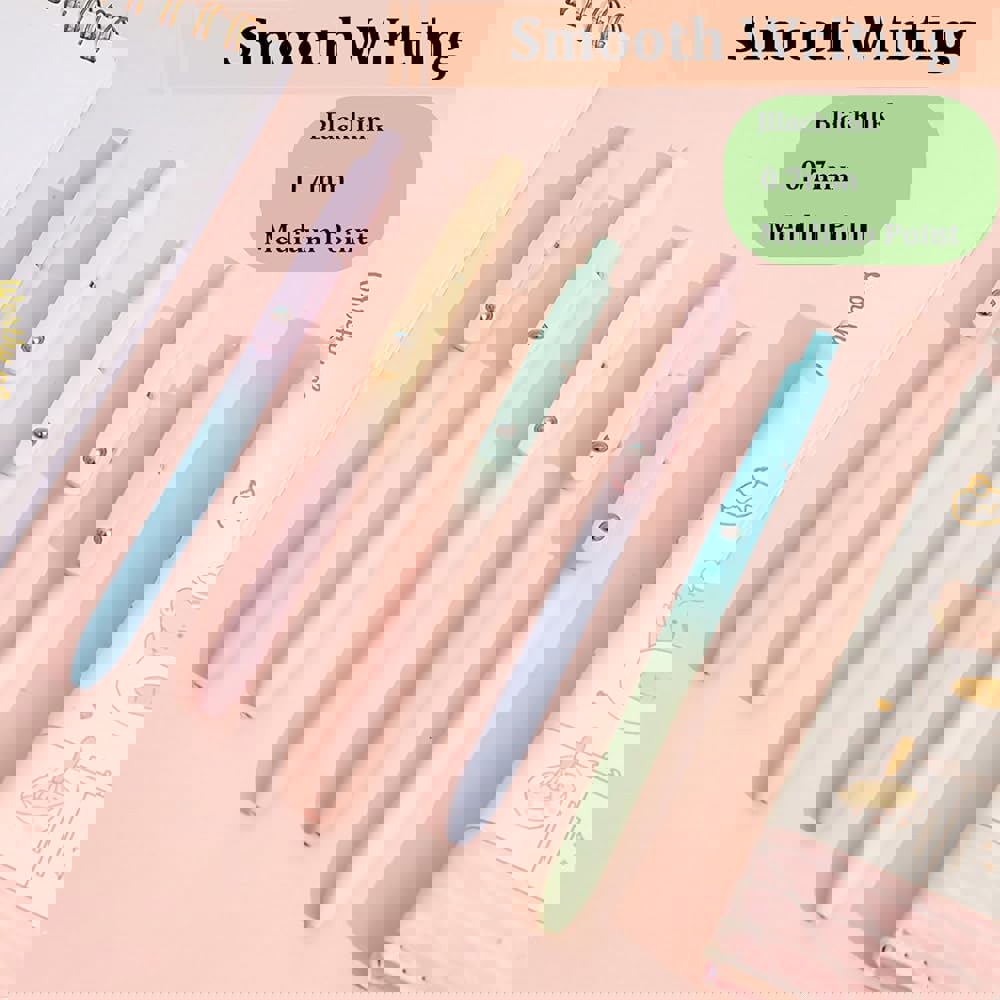 Gexinely 5pcs 젤 펜, 접이식 퀵 드라이 블랙 잉크 펜 파인 포인트 0.7mm 프리미엄 귀여운 롤링 볼 매끄러운 필기 파스텔 에스테틱 학교... 