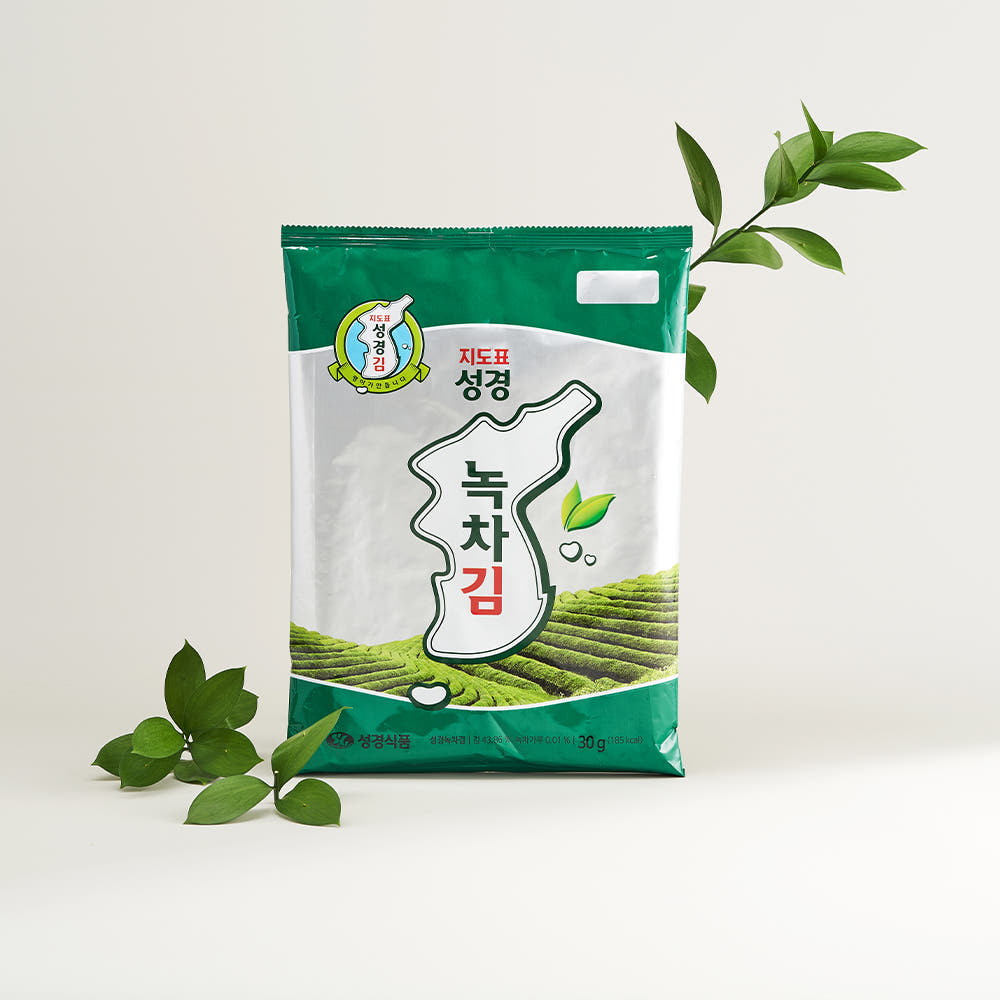 [성경김본사] 지도표 잘라먹는 녹차 전장김 30g, 1개 : 주식회사 성경식품