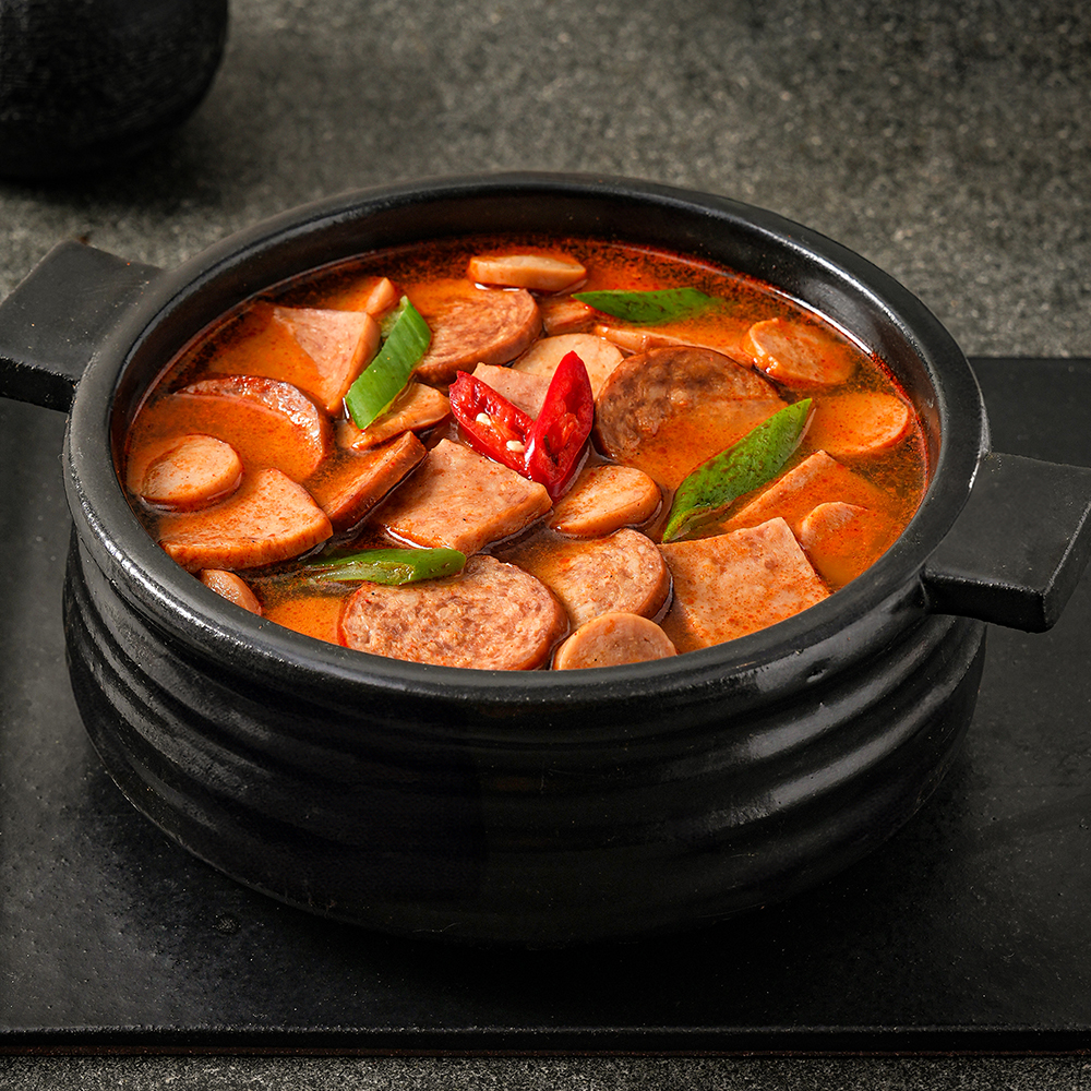 찬스푸드 가성비 햄폭탄 부대찌개 600g 4팩 라면사리 간편조리 세트 : 아재스토리영상샵