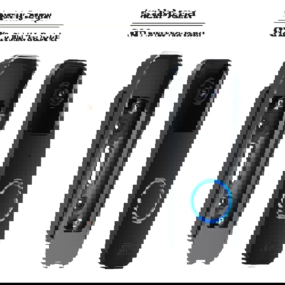 블링크 초인종 마운트, 비디오 초인종용 조절 가능한 각도 마운트 키트(최대 110도 틸트), 넓은 시야 왼쪽 /오른쪽 코너 및 마운팅 커버(블랙)... 