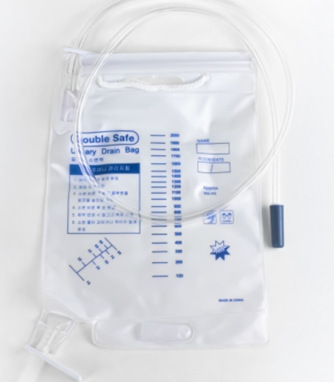 더블세이프 유린백 2000ml 소변주머니 소변백 가주메디칼 : 기찬메디