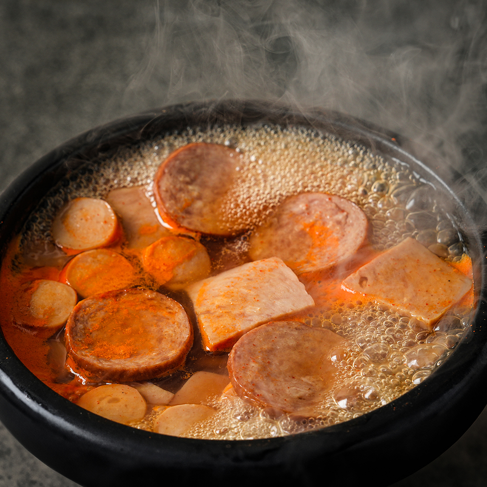 찬스푸드 가성비 햄폭탄 부대찌개 600g 4팩 라면사리 간편조리 세트 : 아재스토리영상샵