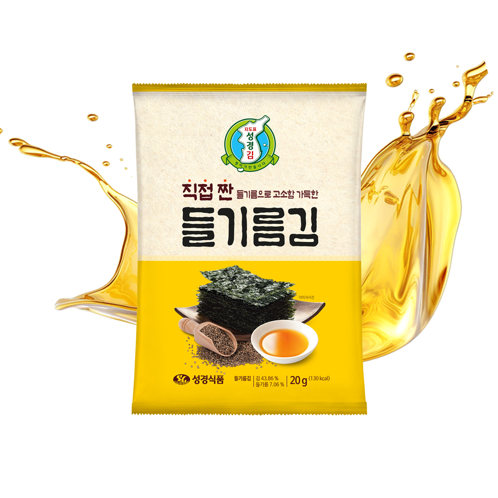[성경김본사] 지도표 직접 짠 들기름 전장김 20g, 30개 : 주식회사 성경식품
